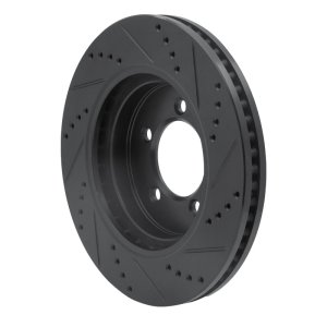 Ford Explorer Brake Rotor (1) - Front Left - R1 Concepts - Drilled & Slotted - Black - `06-`10